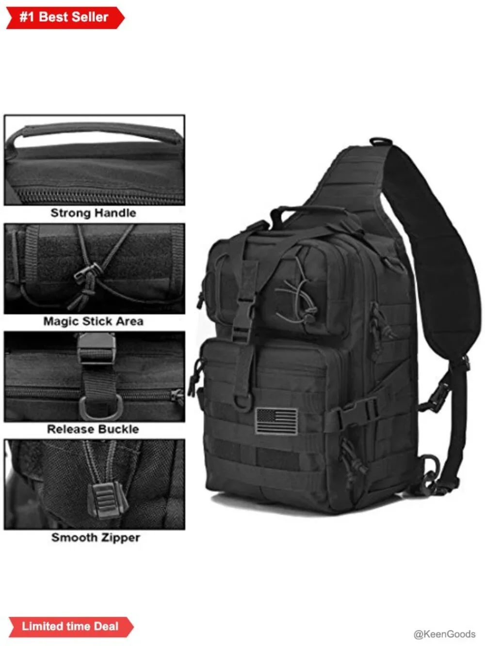 Tactical Sling Bag Nylon Waterproof Shoulder Backpack EDC Range Bag